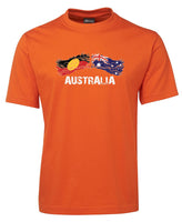 Australian & Aboriginal Flag Distressed Style Adults T-Shirt (Orange) - Harmony Day T-Shirts