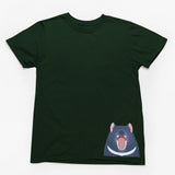 Tasmanian Devil Hem Print Adults T-Shirt (Bottle Green)