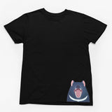 Tasmanian Devil Hem Print Adults T-Shirt (Black)