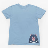 Tasmanian Devil Hem Print Adults T-Shirt (Light Blue)