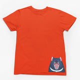 Tasmanian Devil Hem Print Adults T-Shirt (Orange)
