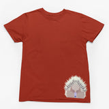 Echidna Face Hem Print Adults T-Shirt (Rust)