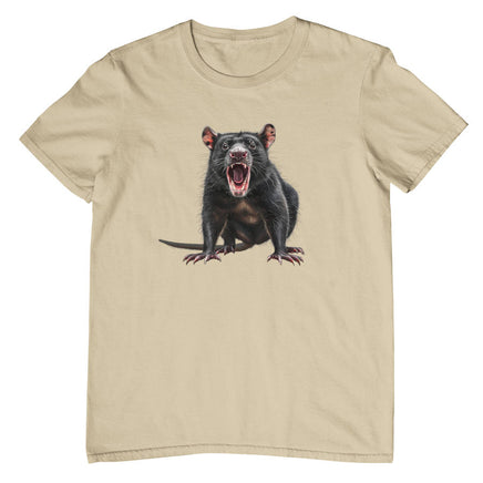 Tasmanian Devil Growl Adults T-Shirt (Bone)