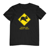 Koala Road Sign Childrens T-Shirt (Black)