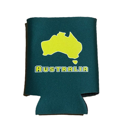 Green & Gold Australia Map Can Holder / Pocket Stubby