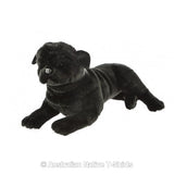 Black Pug Dog Soft Plush Toy in Laying Pose (44cm)