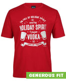 Funny Holiday Spirit Vodka T-Shirt (Dark Red)