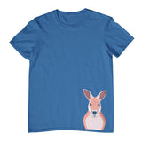 Kangaroo Hem Print Childrens T-Shirt (Indigo)