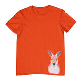 Kangaroo Hem Print Childrens T-Shirt (Orange)