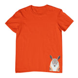 Numbat Face Hem Print Childrens T-Shirt (Orange)