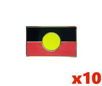 Aboriginal Flag Badge (Rectangular) - Pack of 10