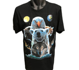 North American Animal Totem Adults T-Shirt (Black, Shortsleeve)