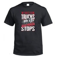 Without Trucks Australia STOPS! T-Shirt (Black)