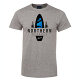Northern Beaches Surfboard & Norfolk Pines T-Shirt (Grey Marle, Shortsleeve)
