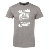Manly Wharf Ferries Shortsleeve T-Shirt (Marle Grey, White Print)