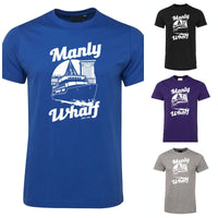 Manly Wharf Ferries Shortsleeve T-Shirt (Colour Choices, White Print)