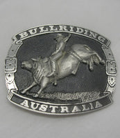 Bullriding Australia Rodeo Pewter Belt Buckle (Large)