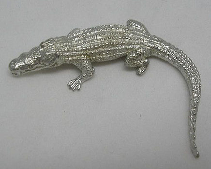 Curved Crocodile Pewter Figurine (Large)