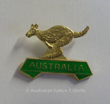Kangaroo & Australia Banner Metal Badge