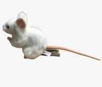 White Mouse Stuffed Animal Toy - Side View