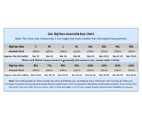 BigTees Australia Size Chart