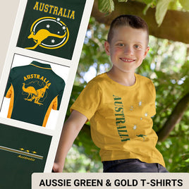 Our Aussie Green & Gold T-Shirt & Singlets Range