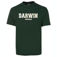 Darwin Australia Puff Print Adults T-Shirt (Bottle Green, Shortsleeve)