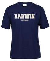 Darwin Australia Puff Print Adults T-Shirt (Jr Navy, Shortsleeve)