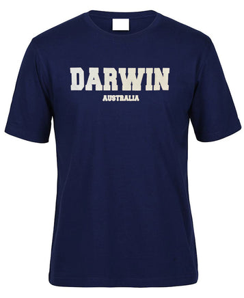 Darwin Australia Puff Print Adults T-Shirt (Jr Navy, Shortsleeve)