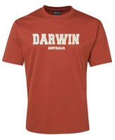 Darwin Australia Puff Print Adults T-Shirt (Rust, Shortsleeve)