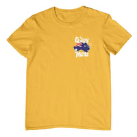 G'day Mate Stamp Left Chest Logo Adults T-Shirt (Yellow Gold, Shortsleeve)