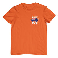 G'day Mate Stamp Left Chest Logo Adults T-Shirt (Orange, Shortsleeve)