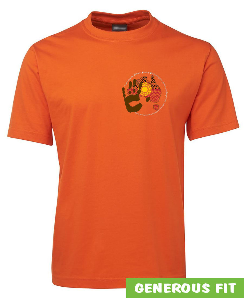 Acknowledgement of Country Left Chest Logo T-Shirt (Orange) - Harmony ...