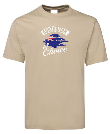 Australian By Choice Adults Citizenship T-Shirt (Bone, Shortsleeve)