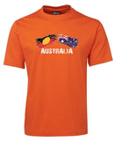 Australian & Aboriginal Flag Distressed Style Adults T-Shirt (Orange) - Harmony Day T-Shirts