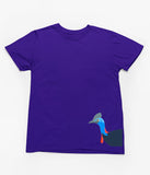 Cassowary Head Hem Print Adults T-Shirt (Purple)