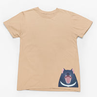 Tasmanian Devil Hem Print Adults T-Shirt (Bone)