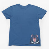Tasmanian Devil Hem Print Adults T-Shirt (Indigo)