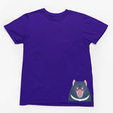 Tasmanian Devil Hem Print Adults T-Shirt (Purple)