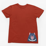 Tasmanian Devil Hem Print Adults T-Shirt (Rust)