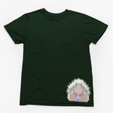 Echidna Face Hem Print Adults T-Shirt (Bottle Green)