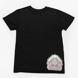 Echidna Face Hem Print Adults T-Shirt (Black)