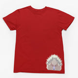 Echidna Face Hem Print Adults T-Shirt (Dark Red)