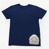 Echidna Face Hem Print Adults T-Shirt (Jr Navy)