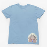 Echidna Face Hem Print Adults T-Shirt (Light Blue)