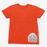 Echidna Face Hem Print Adults T-Shirt (Orange)
