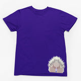 Echidna Face Hem Print Adults T-Shirt (Purple)