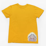 Echidna Face Hem Print Adults T-Shirt (Yellow Gold)