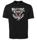 Warning Drop Bears Adults Koala T-Shirt (Black)