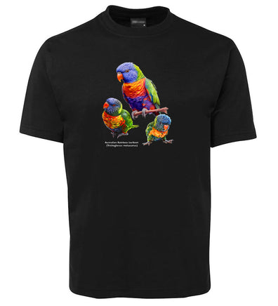 Australian Rainbow Lorikeet Adults T-Shirt (Black)